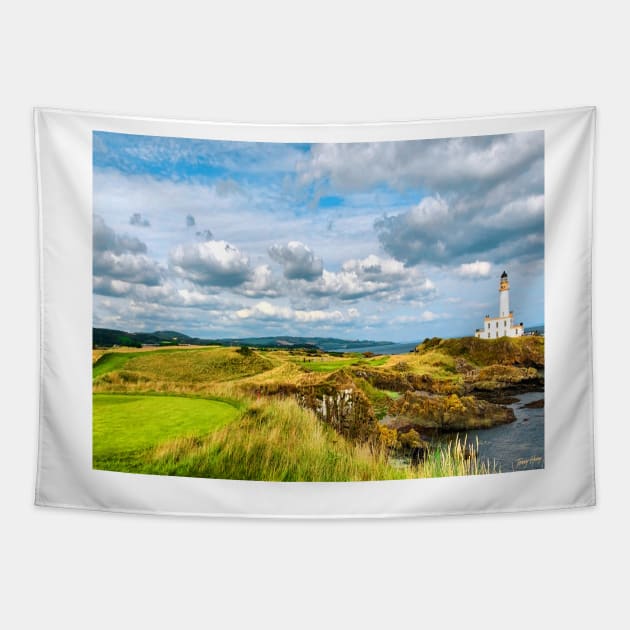 9th Hole at Turnberry Golf Club Tapestry by terryhuey