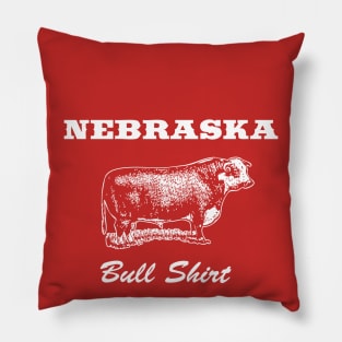 Nebraska Bull Shirt T-shirt by Corn Coast Pillow