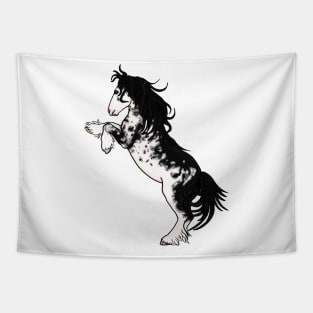 Black Sabino Rearing Gypsy Vanner Tapestry