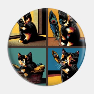 Tortoiseshell Pop Art - Cute Kitties Pin