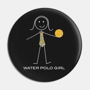 Funny Womens Water Polo Design Pin