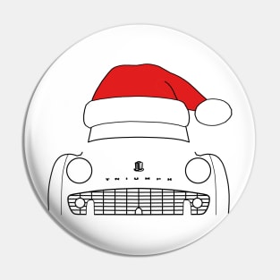 Triumph TR3 classic car Christmas hat edition black Pin