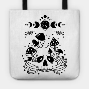 Aesthetic Halloween Skull Lover Moon Creepy Witchy Tote