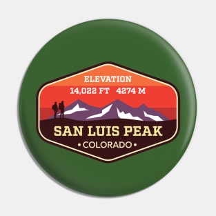 San Luis Peak Colorado - 14ers Mountain Climbing Badge Pin