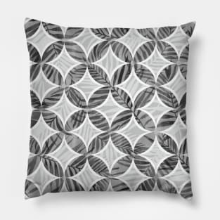 Gray Sunset Palms Geometry Pillow