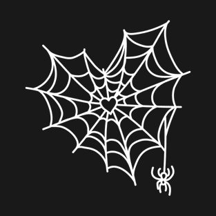 Spider Web Heart Cute Halloween Goth T-Shirt