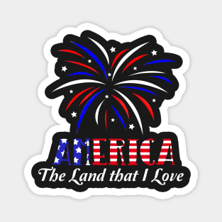 AMERICA Fourth of July Fireworks Magnet