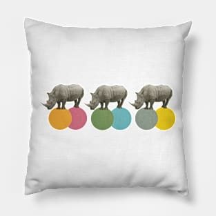 Rambling Rhinos Pillow