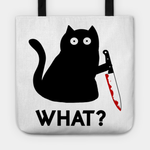 black cat tote bag