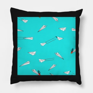 paper airplane dog fighters Pillow