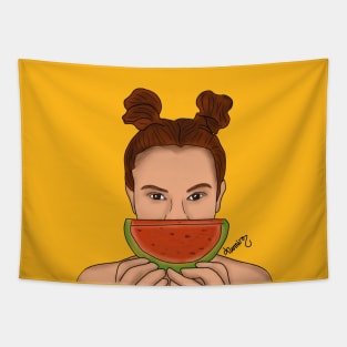 GIRL EATING WATERMELON / Tapestry