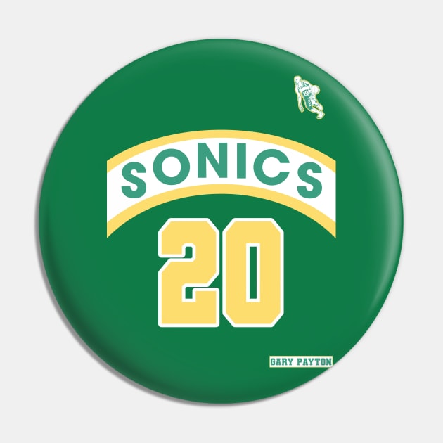 Gary Payton Retro Supersonics Jersey 90s Style Fan Art Pin by darklordpug