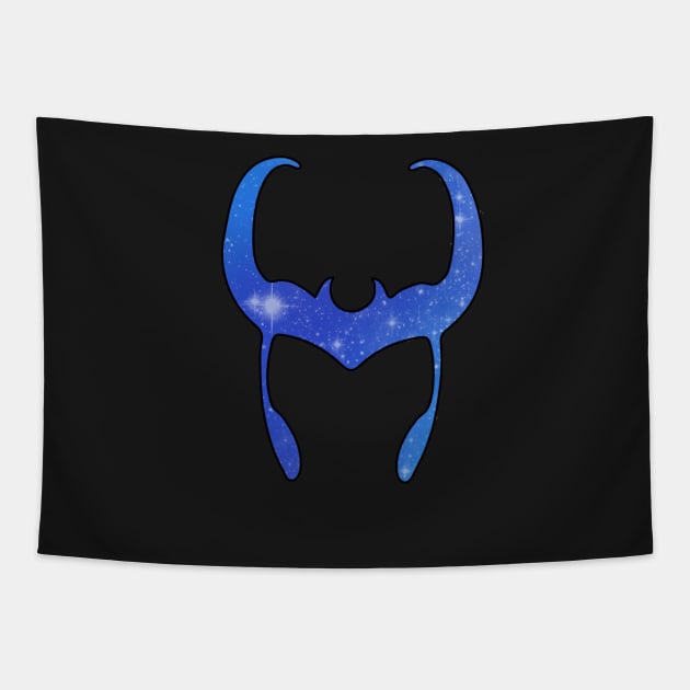 loki helmet Tapestry by dreamtravel