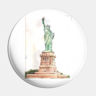 Statue of Liberty Watercolor Pin