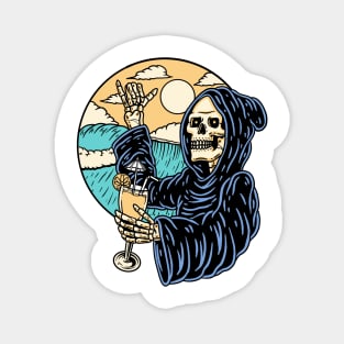 Grim Reaper Drink Orange Juice Magnet