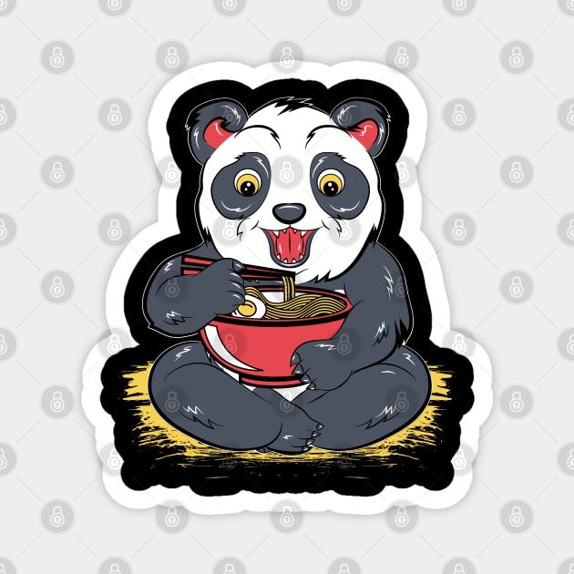 Panda eating Ramen Magnet by Shirtbubble