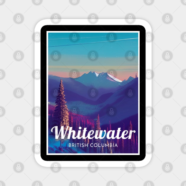 Whitewater British Columbia Canada Ski Magnet by UbunTo