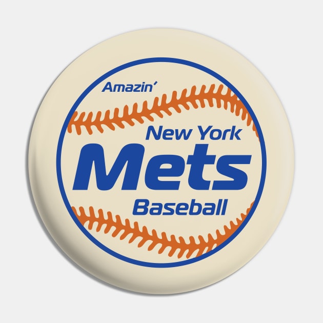 Mets 80s Retro Ball Pin by Throwzack