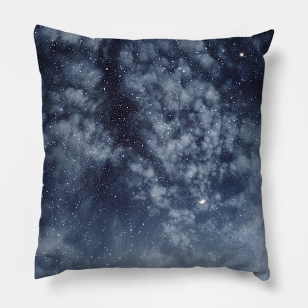 Blue veiled moon II Pillow by va103