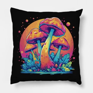 Mushroomcore Groovy Retro Shrooms Pillow
