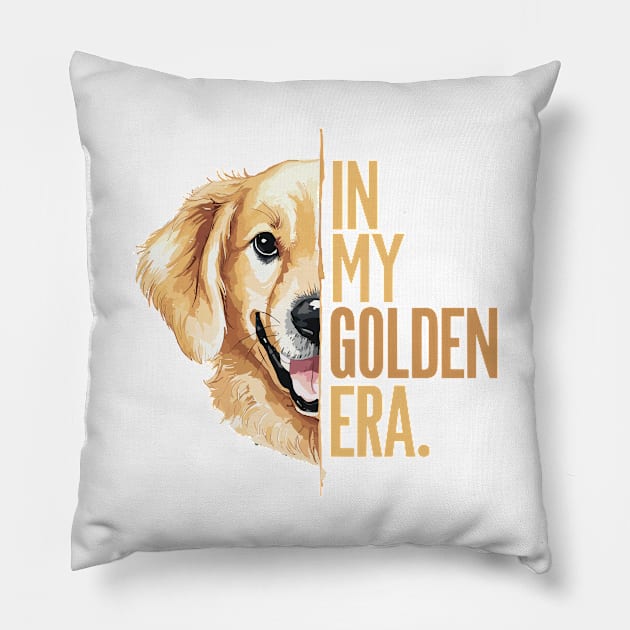 In My Golden Era Golden Retriever Lover Pillow by Indigo Lake