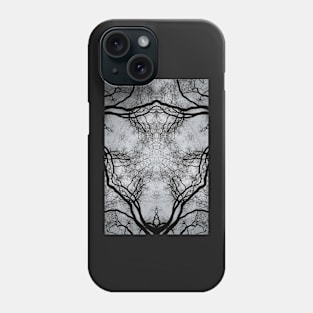 Impossible landscapes: winter tree against a grey sky Phone Case