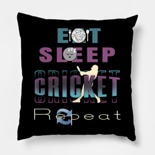 Eat sleep cricket repeat Pillow