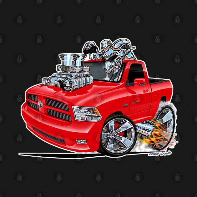 Dodge RAM Red Truck by vincecrain