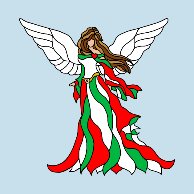 Stained Glass Italian Christmas Angel Princess by Art by Deborah Camp