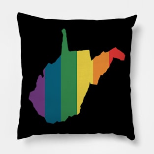 West Virginia State Rainbow Pillow