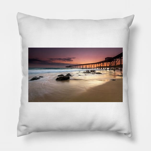 Catherine Hill Bay sunrise Pillow by dags