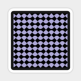 Purple and Black Funky Curved Check Magnet