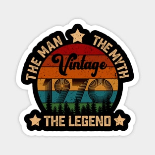 Father's Day Shirt Vintage 1970 The Men Myth Legend 50th Birthday Gift Magnet