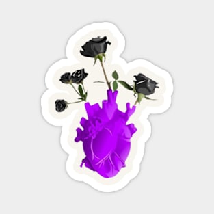 black rose heart Magnet