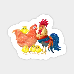 Rooster family Magnet