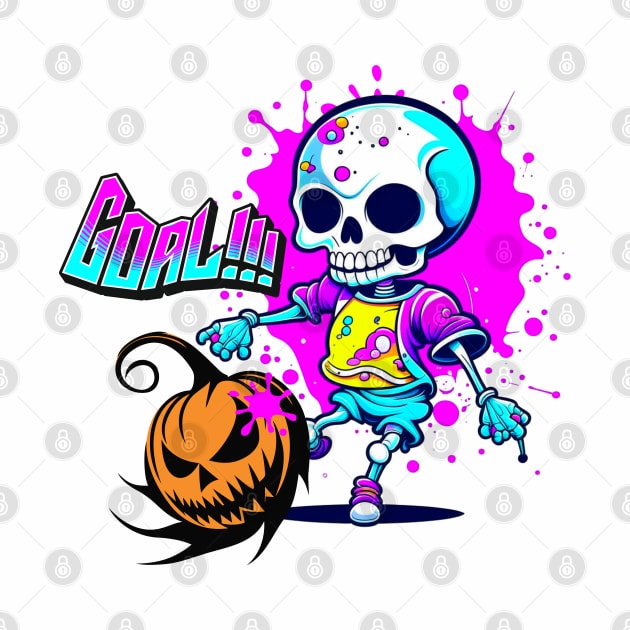 Skeleton Kick Pumpkin - Halloween by Bellinna