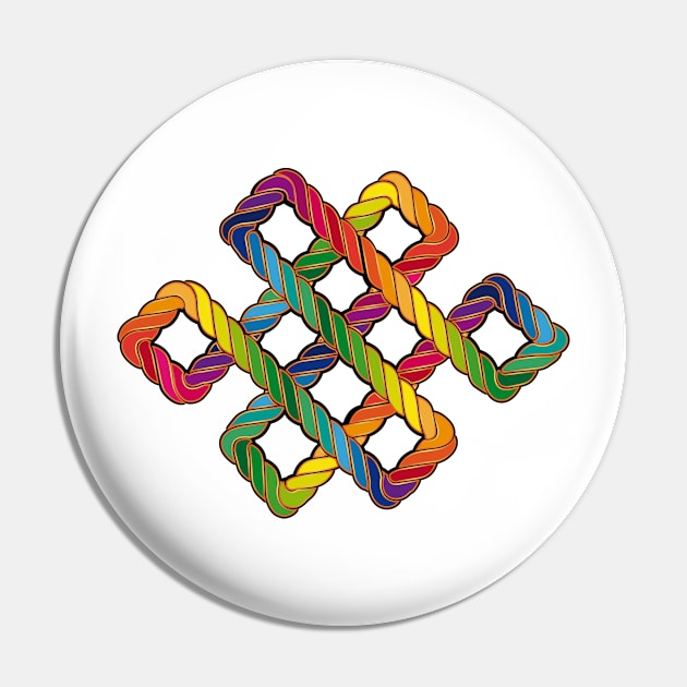 Buddhist endless knot in rainbow colors Pin by Kisho