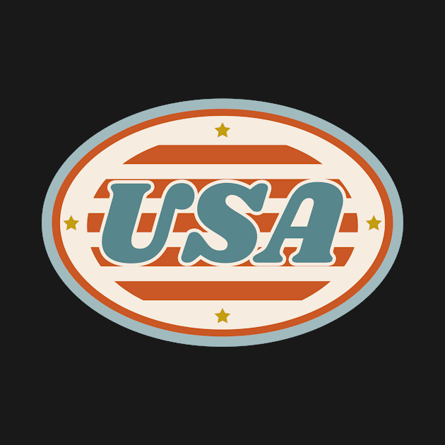 Patriotic Vintage USA Sign by InkyArt