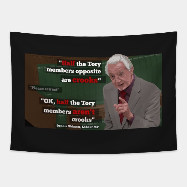 "All Tories are Crooks" Tapestry by jomorley