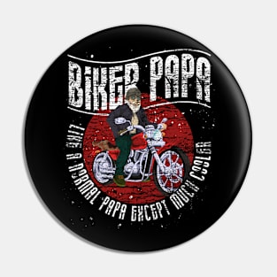 Funny Papa Biking Fathers Day Motorcycle Cool Biker Pin