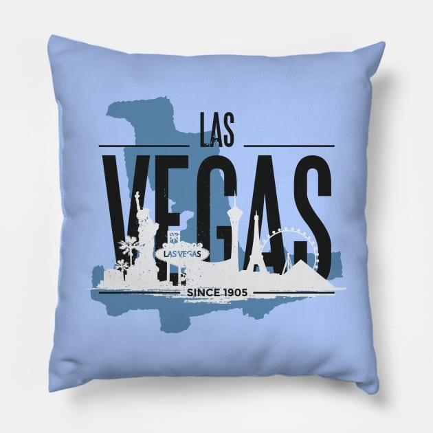 Las Vegas Skyline Design Pillow by LR_Collections