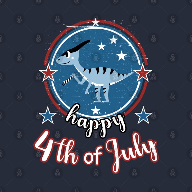 Happy 4th of July with Cute Dinosaur For Kids by Cute Pets Graphically