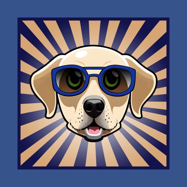 Dog In Blue Sunglasses Labrador Retriever by 4U2NV-LDN