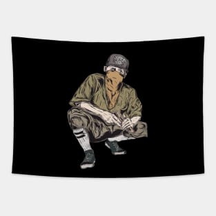 Vintage Gangster Vintage Illustration Tapestry