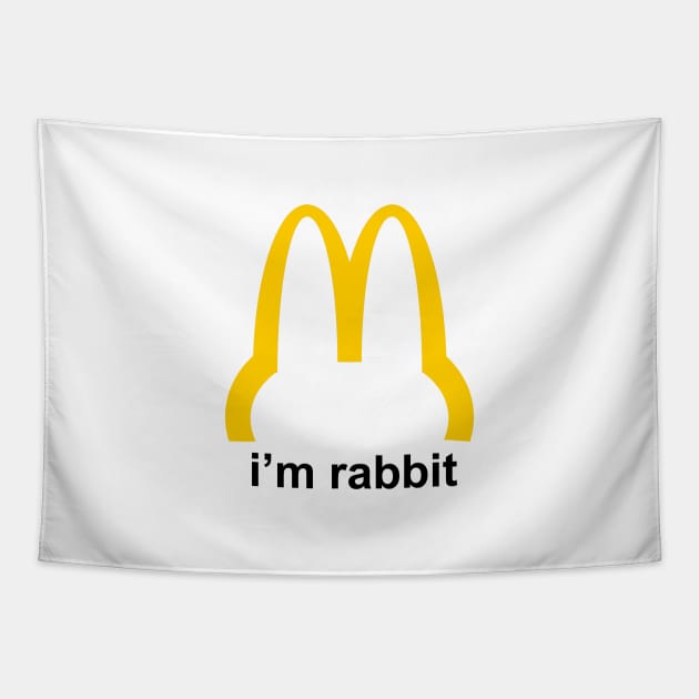 I'm Rabbit Tee Tapestry by corgitee