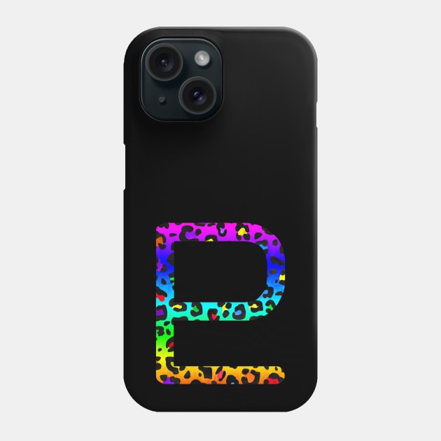 Pluto Planet Symbol in Dark Rainbow Leopard Print Phone Case by bumblefuzzies