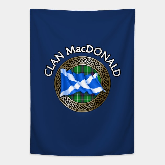 Clan MacDonald Crest & Tartan Knot Tapestry by Taylor'd Designs