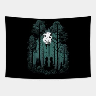 Retro Forest Guitar Gifts Guitarist Concert Guitar Tapestry