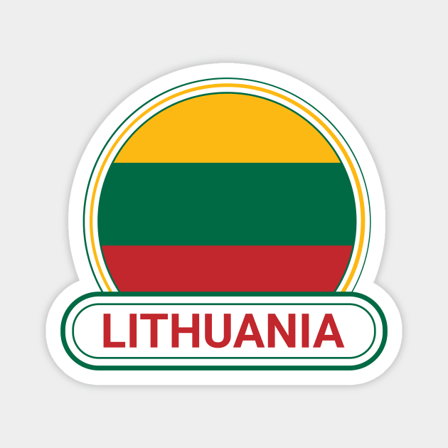 Lithuania Country Badge - Lithuania Flag Magnet by Yesteeyear