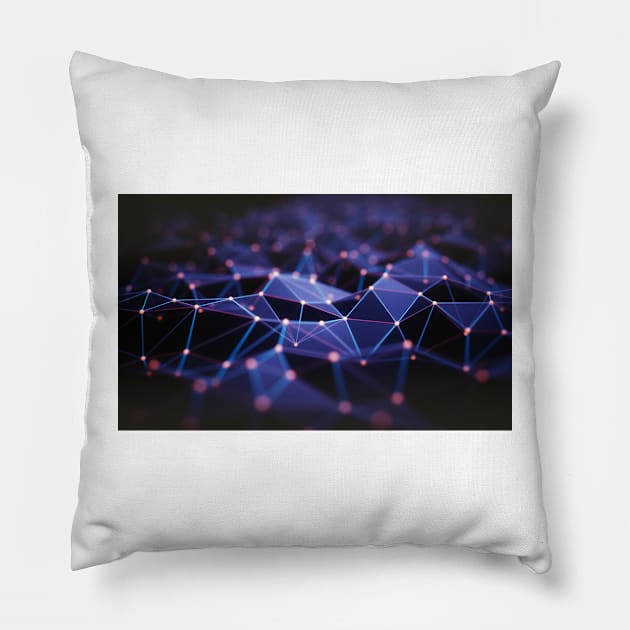 Connecting lines, illustration (F019/2664) Pillow by SciencePhoto